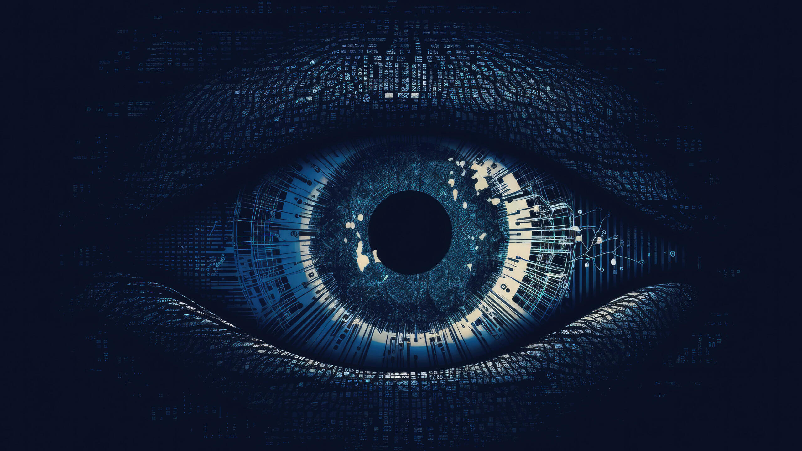 Eine Auge mit digitalen Stilelementen