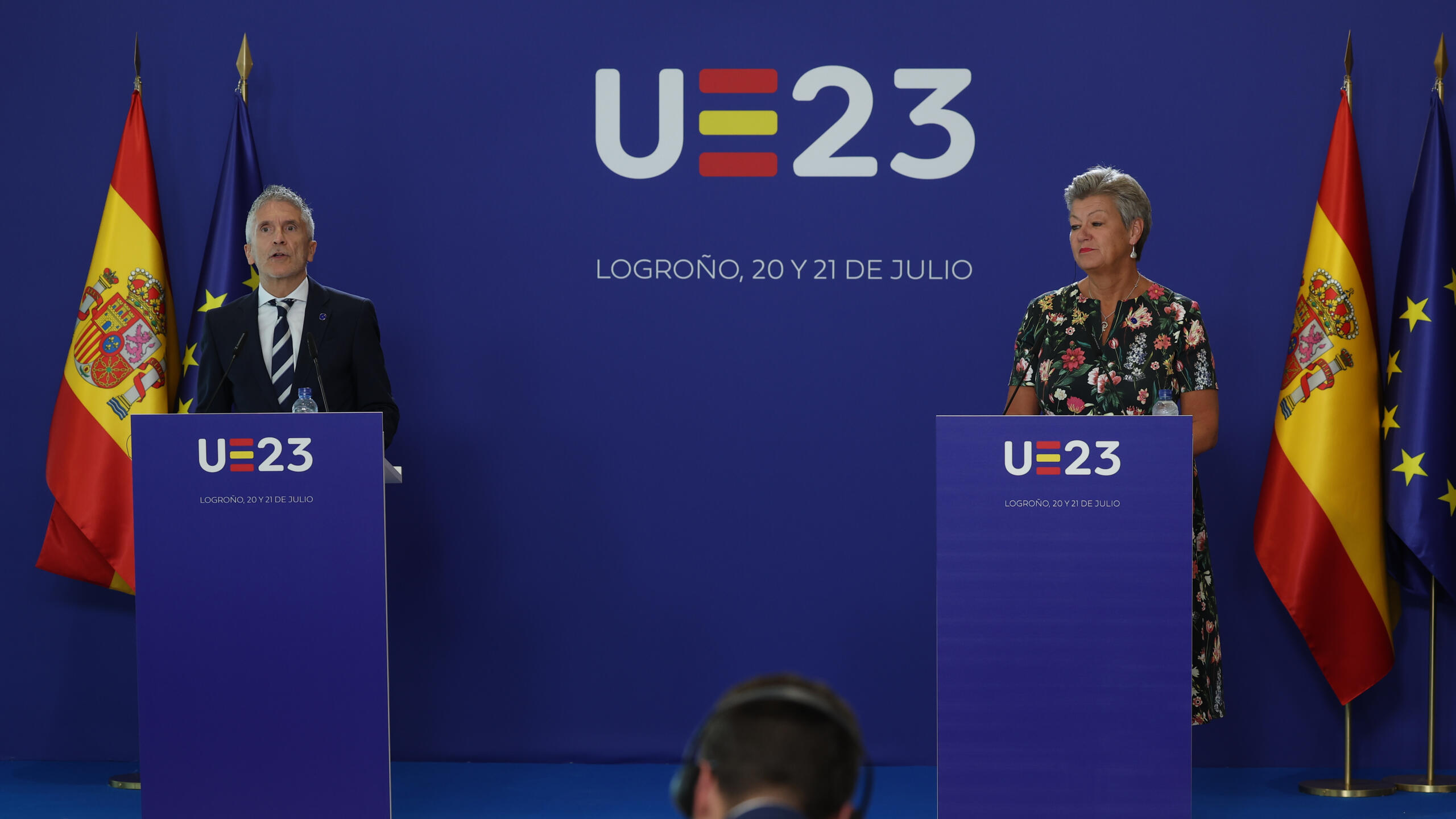 Spanischer Innenminister Gómez und EU-Innenkommissarin Johansson