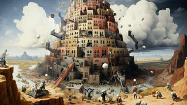 Der Turmbau zu Babel, ähnlich wie das Gemälde von Pieter Brueghel