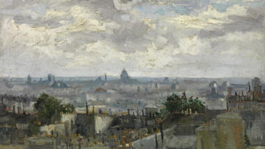 Ein Ausschnitt des Gemäldes "Blick vom Montmartre" von Vincent van Gogh