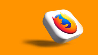 orangener Hintergrund und Firefox-Logo