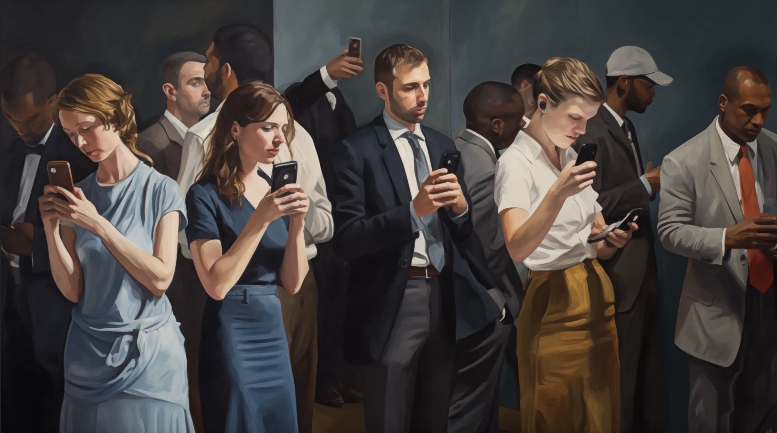 Menschen mit Smartphones