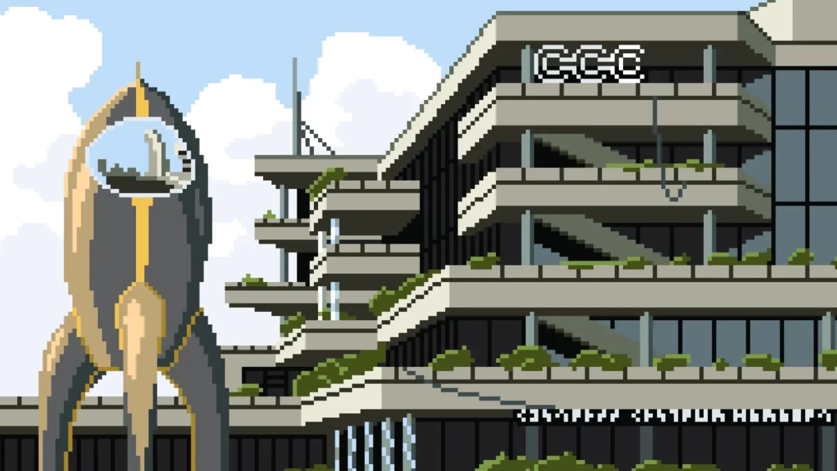 Pixelart, CCH in Hamburg mit Rakete