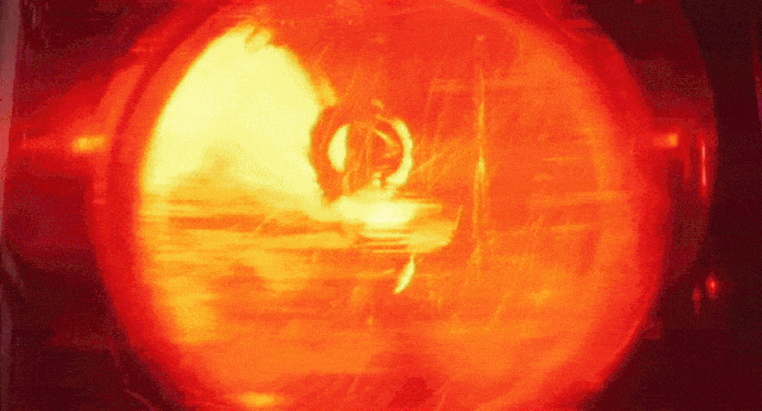 Eine sich drehende rote Sirene