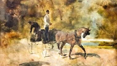 Das Gemälde Un dog-cart von Henri de Toulouse-Lautrec