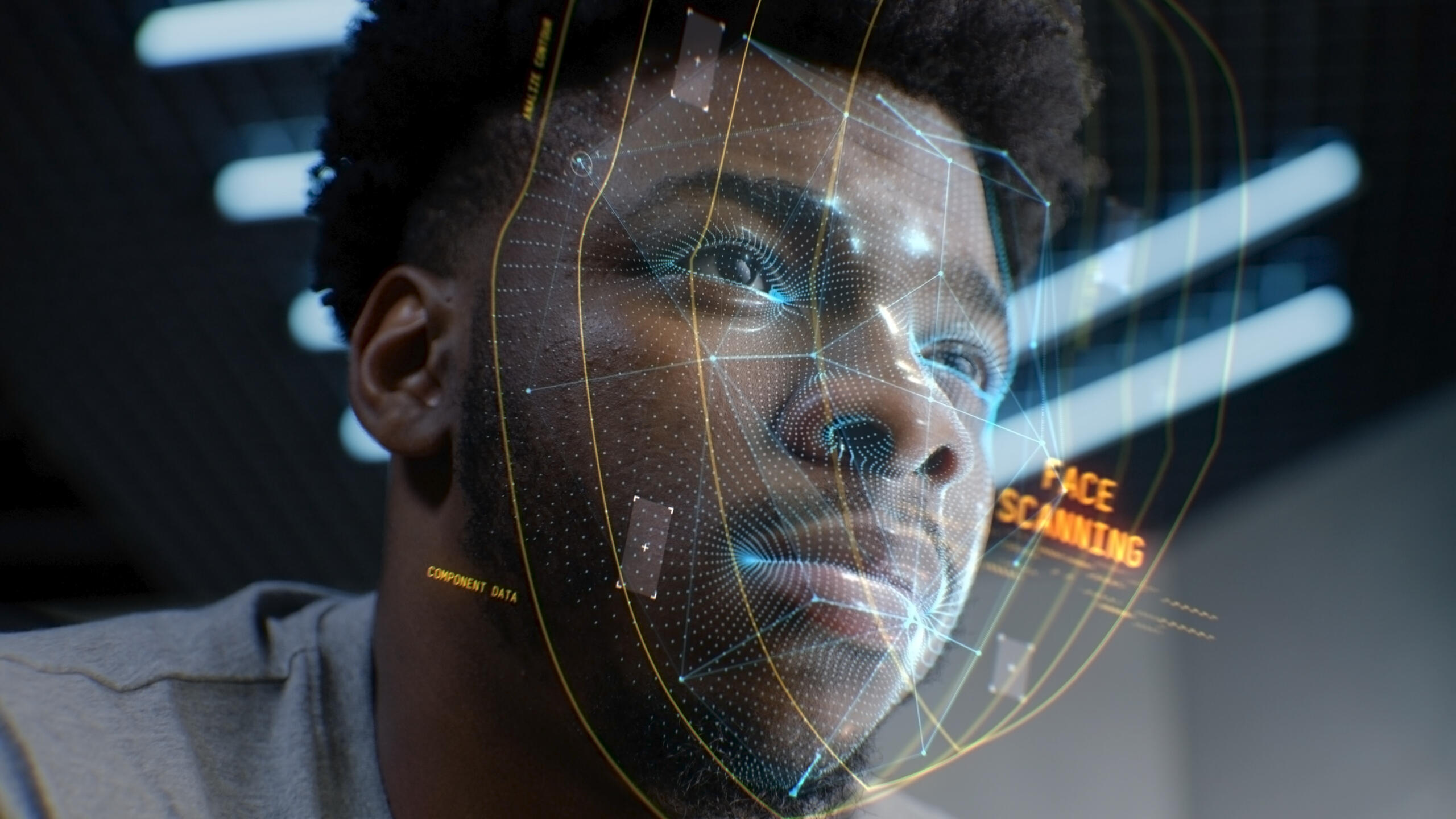 Gesicht wird gescannt