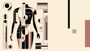 Weiblicher Körper, abstrakt dargestellt im Bauhaus-Stil