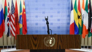Der Pressebereich im Hauptquartier der Vereinten Nationen in New York
