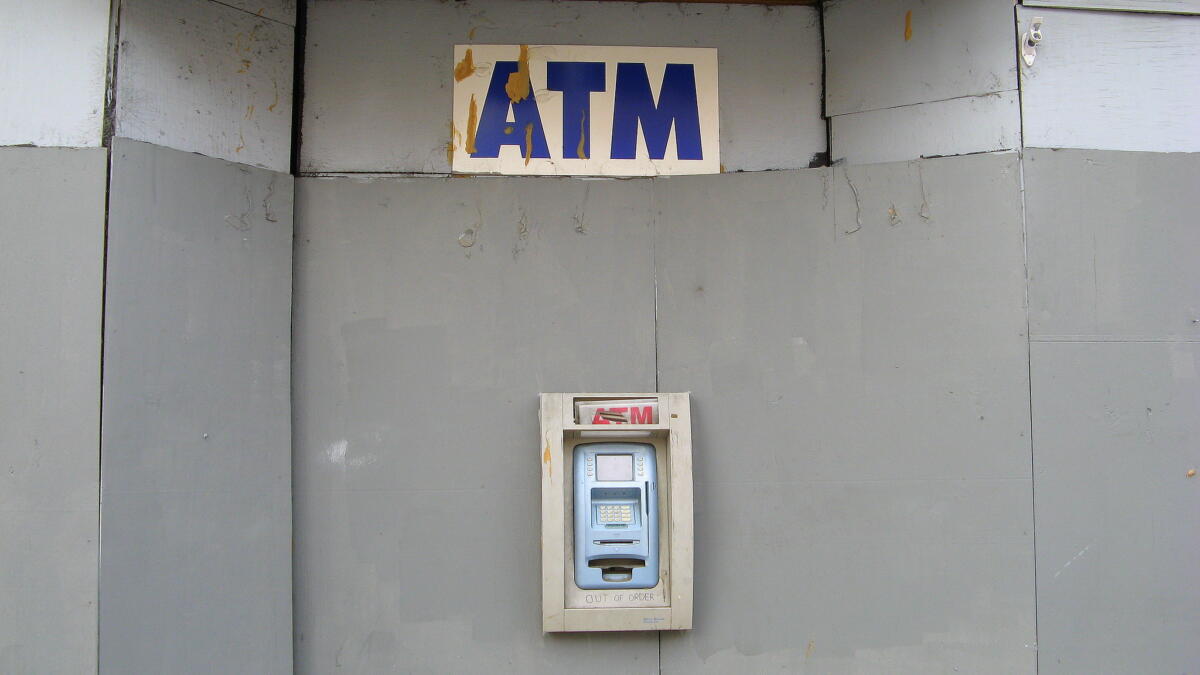 Ein Geldautomat, der "Out of Order" anzeigt