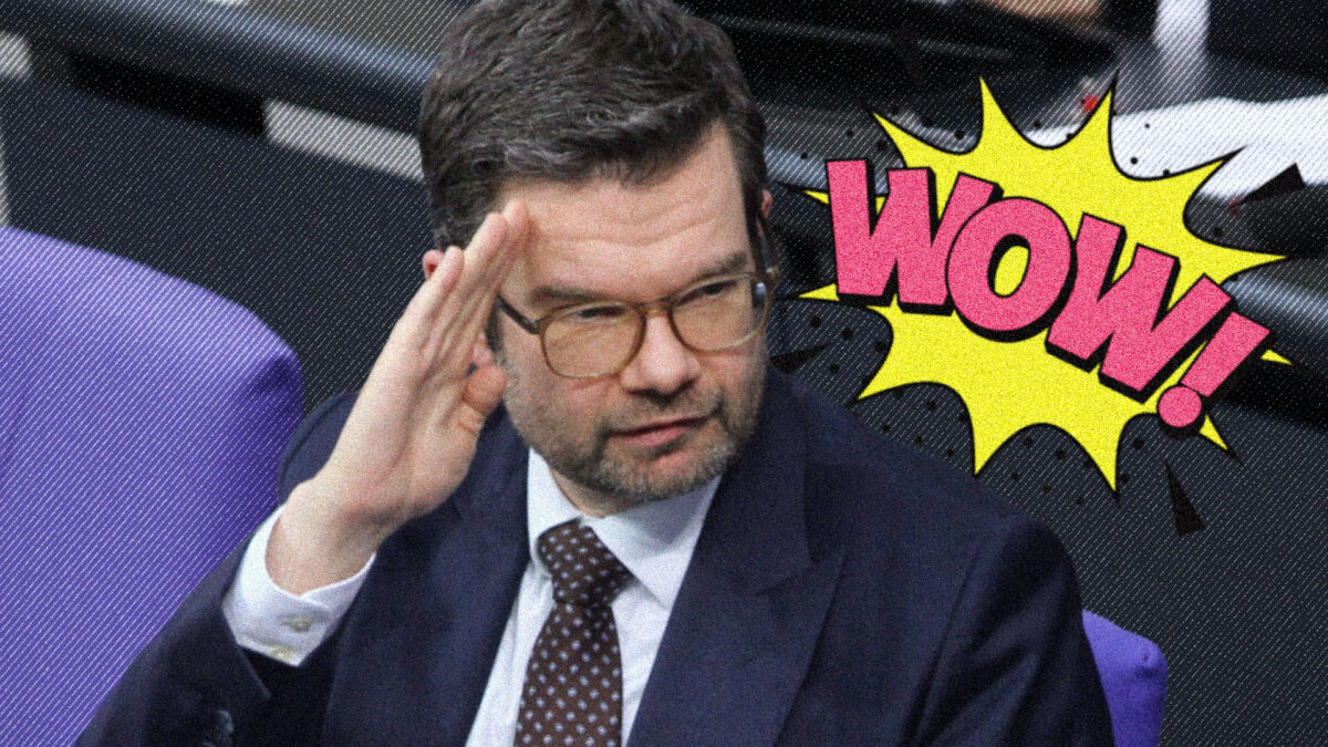 Marco Buschmann und eine WOW-Sprechblase