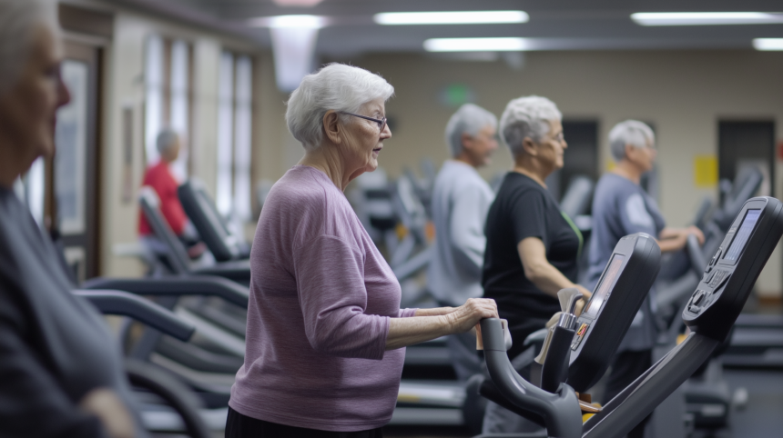 Seniorinnen im Fitnesstudio