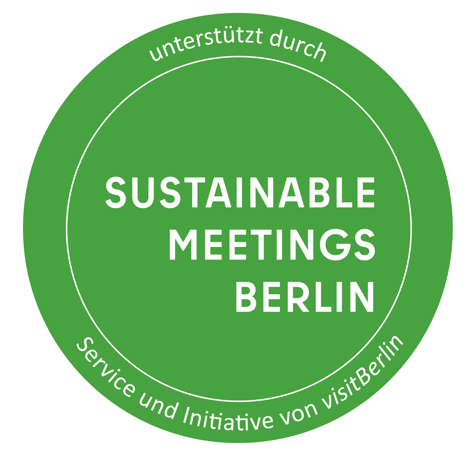 grüner Punkt, in dem steht "Sustainable Meetings Berlin"