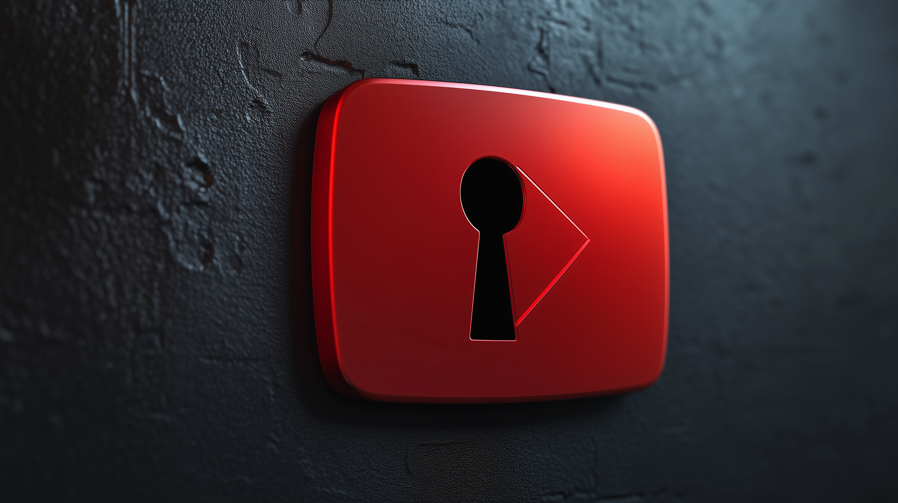 Das Youtube-Logo mit einem Schlüsselloch darin.