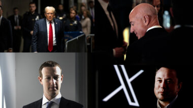 Donald Trump, Jeff Bezos, Mark Zuckerberg, Elon Musk