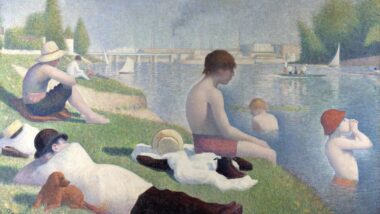 Das Bild von Georges Seurat mit dem Titel "Badestelle in Asnières" (1884)