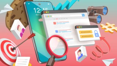 3D-Konzeptillustration des Online-Tracking.