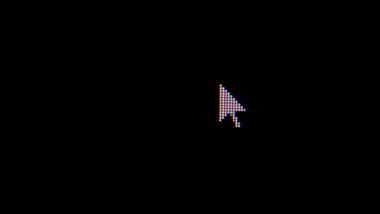 Ein altmodischer Maus-Cursor vor schwarzem Hintergrund