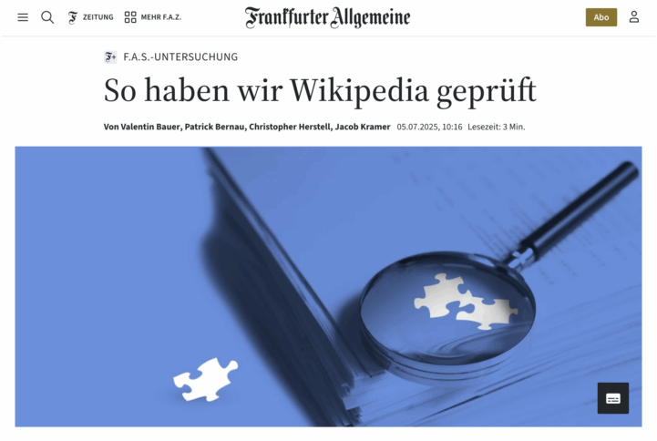 Screenshot FAS-Artikel zur Vorgehensweise ihrer Wikipedia-Analyse