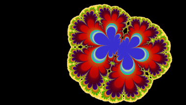 Buntes Fraktal auf schwarzem Hintergrund