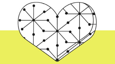 Ein Herz mit symbolisierter Halbleiterstruktur