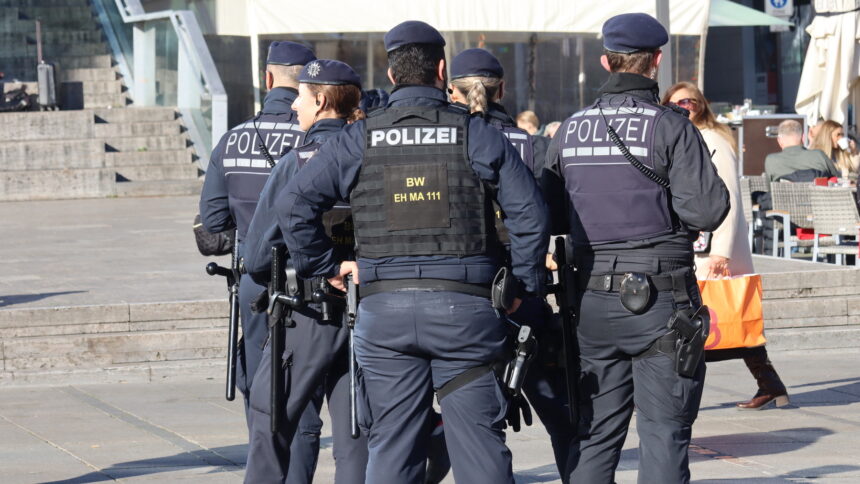 Polizisten aus BW, vor dem Landtag in Stuttgart