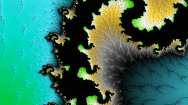schwarz-gelb-petrol-farbendes Fraktal