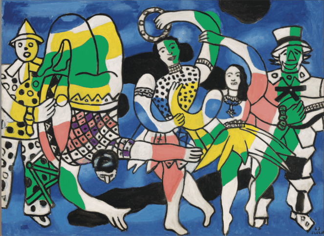 Das Gemälde "La grande parade (Le Cirque)" von Fernand Léger, 1949.