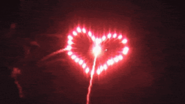 Feuerwerk mit Herz