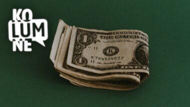 Ein Bündel Dollarscheine vor grünem Hintergrund