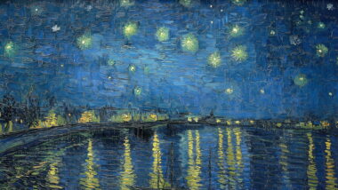 Ein Gemäldeausschnitt, der einen Sternenhimmel zeigt