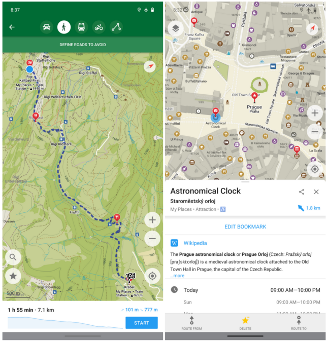 Screenshots von OrganicMaps