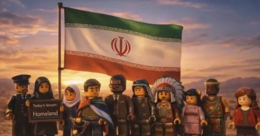 "Die heutige Lektion: Heimatland." Iran ordnet sich im Lego-Clip den historisch Unterdrückten zu.