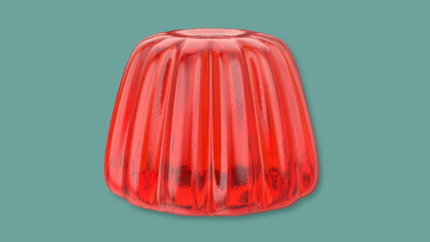 Ein roter Wackelpudding