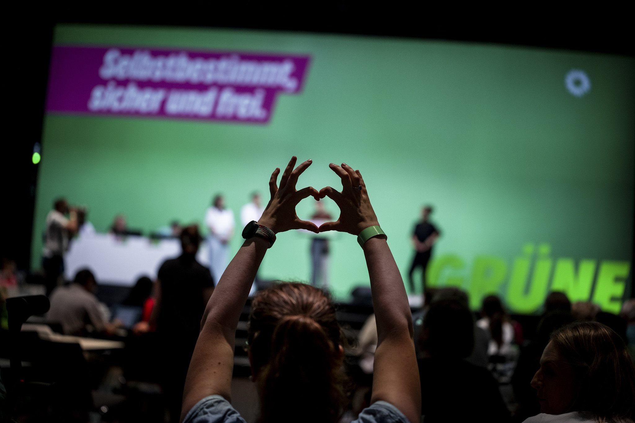 Foto aus der Stadthalle Troisdorf, wo der Parteitag der NRW-Grünen am Wochenende stattfand.