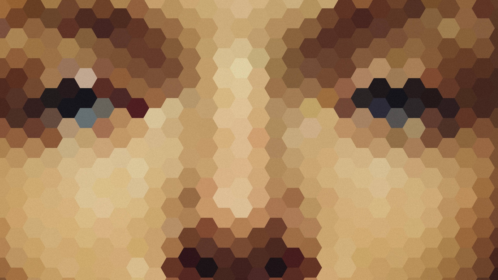 Die Augenpartie eines abstrakten Gesichts als Mosaik