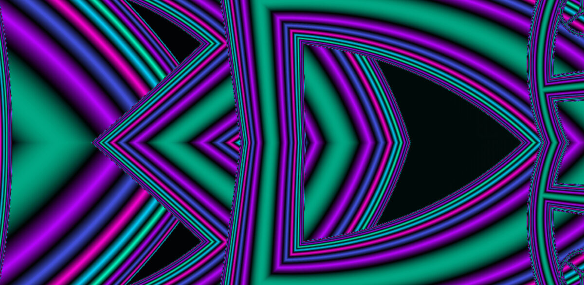Fraktal, lila, petrol, schwarz, pink
