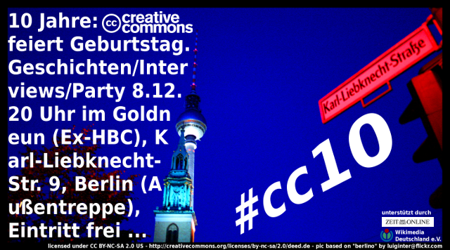 CC10 Berlin Flyer - Lizenz: CC BY-NC-SA 2.0 US, based on "berlino" by luiginter@flickr.com