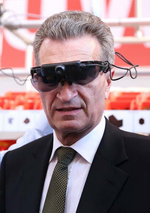 Günter Oettinger auf der Hannovermesse Quelle: European Commission, Audiovisual Services