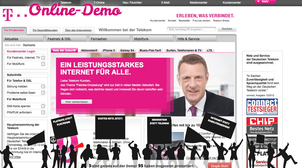 Online Demonstration on Telekom.de
