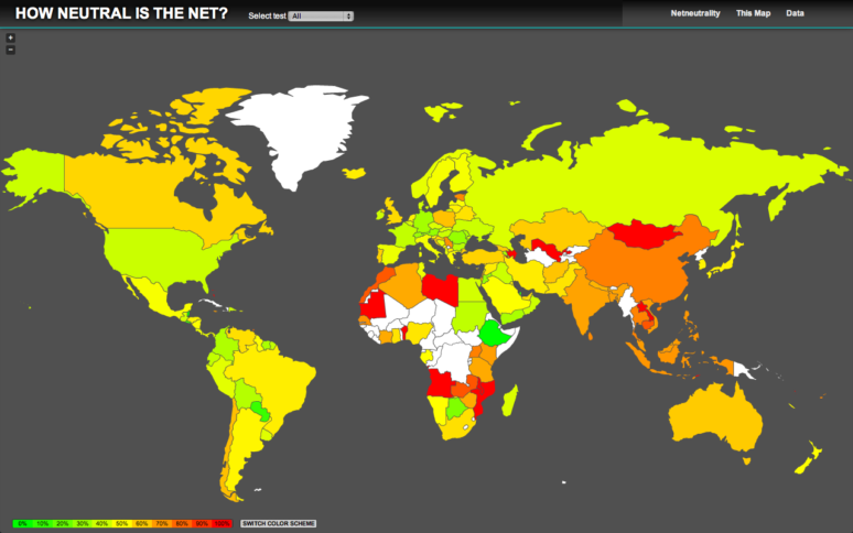 Karte der Netzneutralität