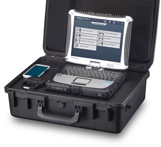 "Mobile Forensik": Mit diesen Geräten lesen deutsche Polizeibehörden gewöhnlich Mobiltelefone aus. Auch Passwortsperren können laut dem Hersteller Cellebrite überwunden werden.