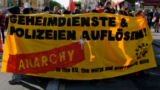 Demonstration im April 2012 zum GTAZ in Berlin-Treptow. Dort schaut die NSA wöchentlich vorbei