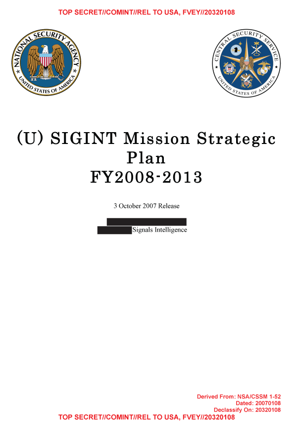 Strategischer Fünfjahresplan der NSA.